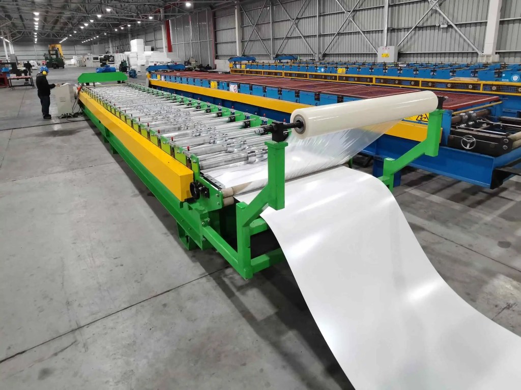 spandek çatı rulo şekillendirme makinesi besleyici görünümü