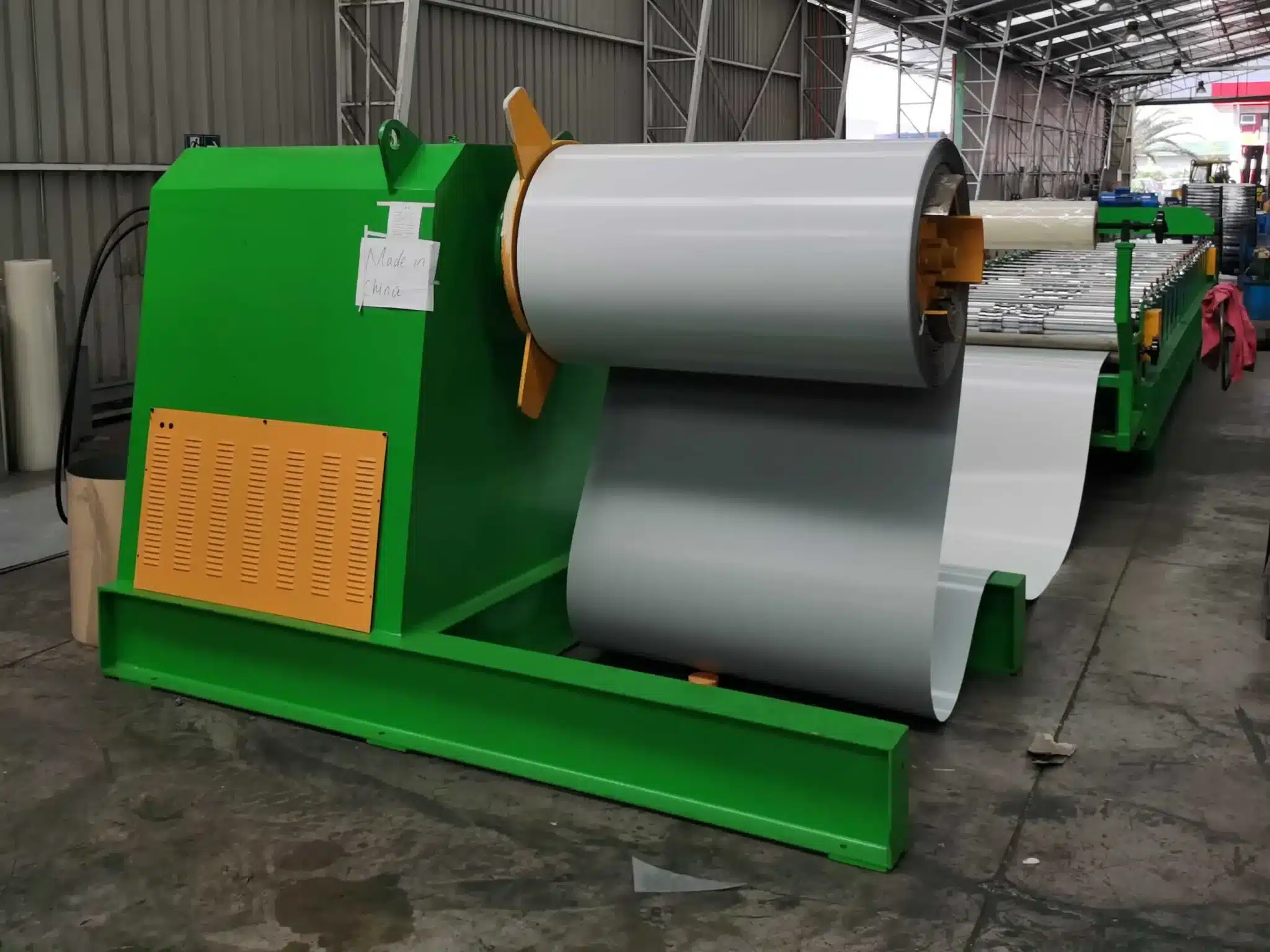 spandek roofing sheet roll forming machine uncoiler
