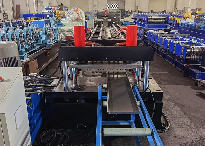 "Beli Supermarket Shelving Panel Roll Forming Machine - Integrated Uncoiler, Leveler, and Roll Former"