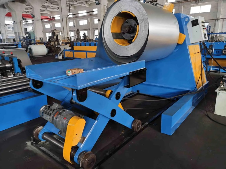 10 Ton Hydraulic Uncoiler and Leveler component for Beli RollForming Double Layer Roll Forming Machine.