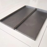 Finished galvanized steel supermarket shelving panel ready for retail use.