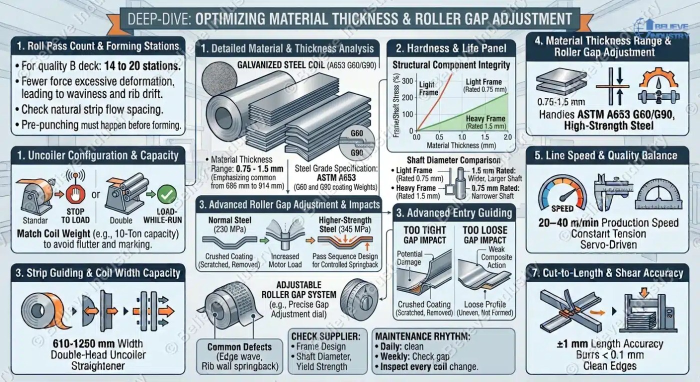 4. Material Thickness Range and Roller Gap Adjustment