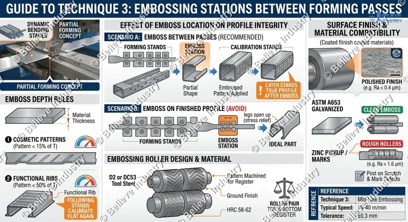 Technique 3_ Place Embossing Stations Between Forming Passes
