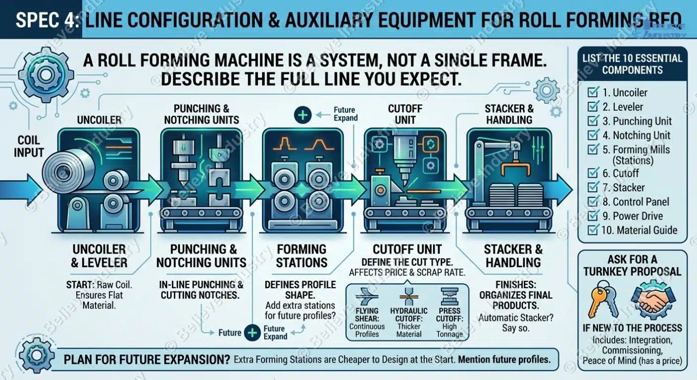 line configuration and auxiliary equipment