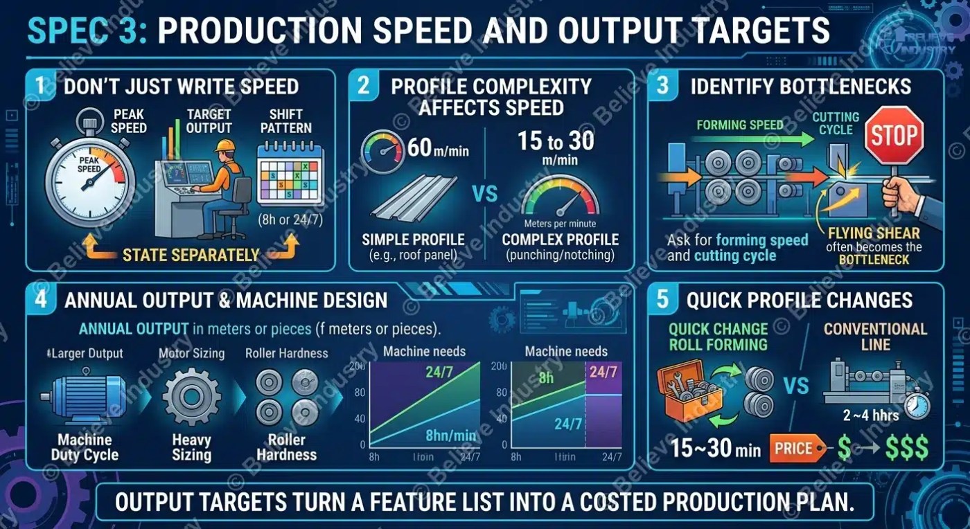 production speed and output targets