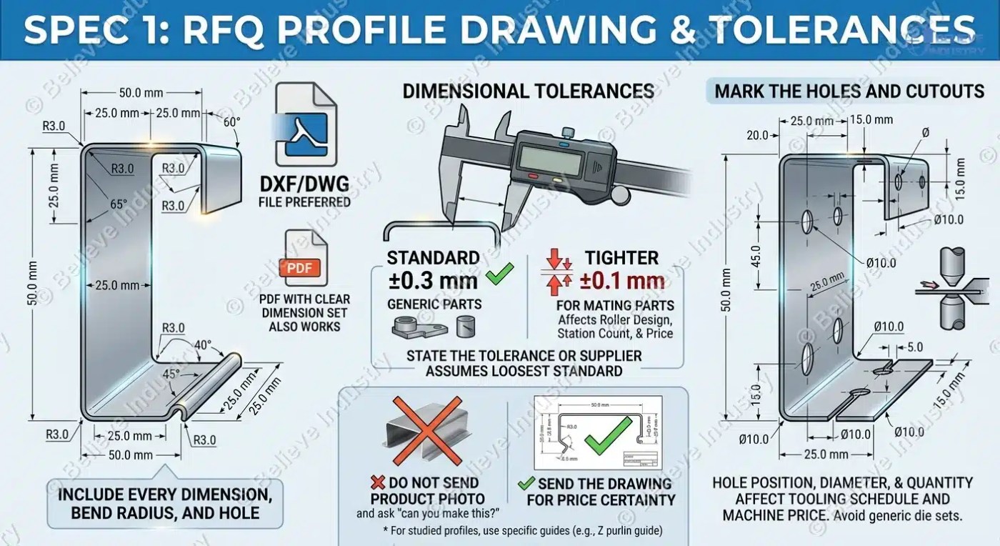 profile drawing and dimensional tolerances
