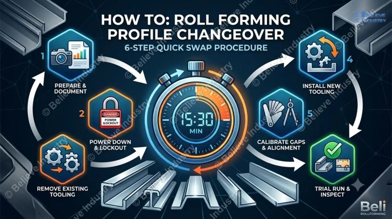 How to Perform a Roll Forming Profile Changeover: 6-Step Quick Swap Procedure