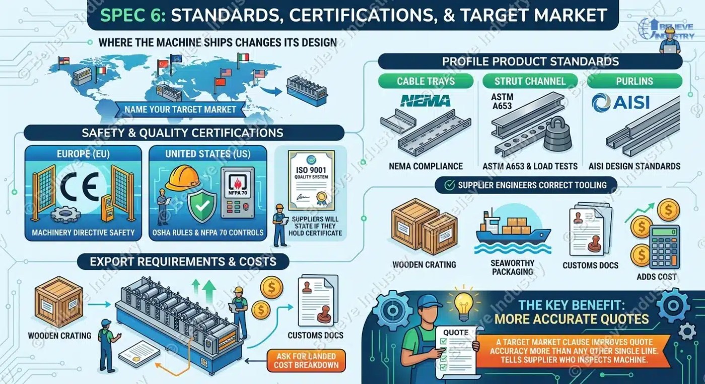 standards certifications and target market